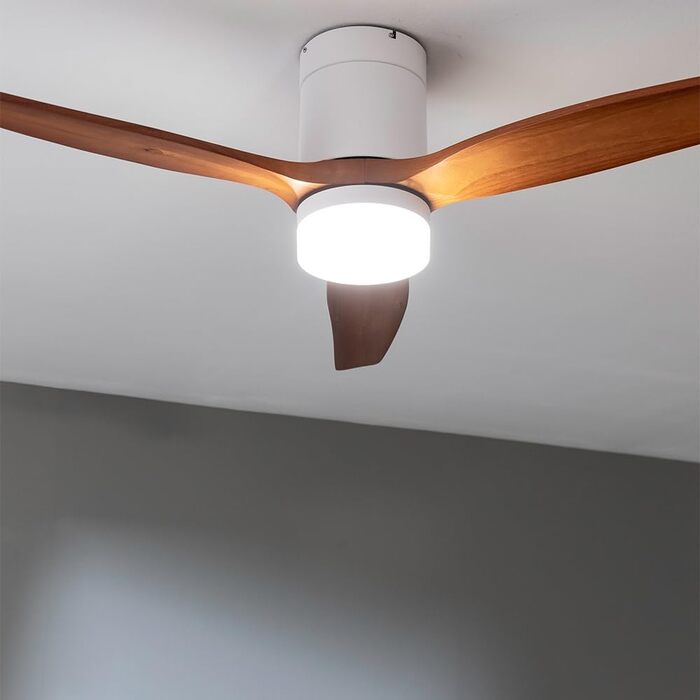Вентилятор стельовий Cecotec EnergySilence Aero 5600 Classic Gold/DarkWood з підсвіткою та пультом ДУ, 40 Вт, LED, 6 швидкостей, режим зима/літо