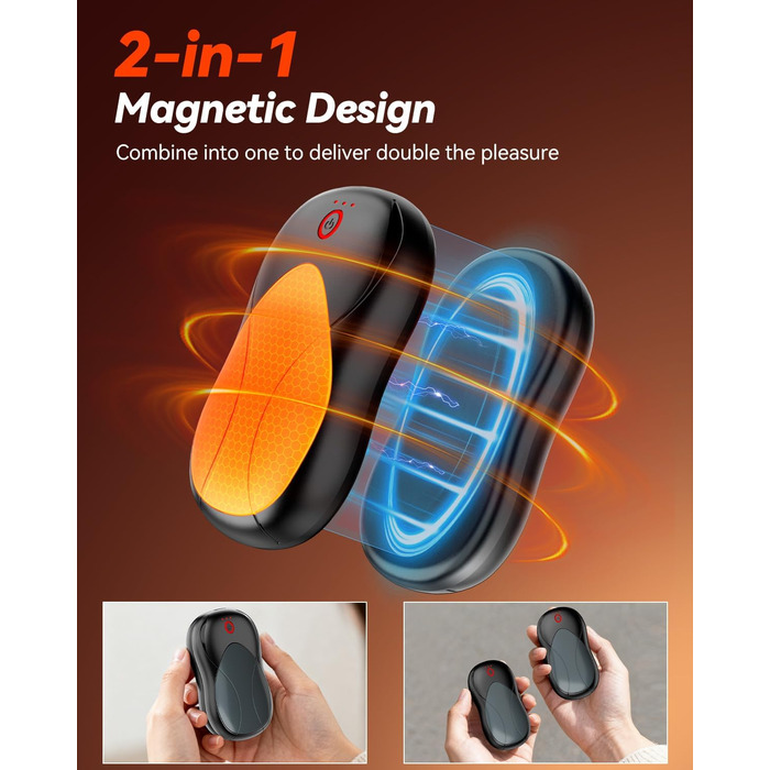 Електричні грілки для рук PHEJIE, 2 шт., 3 режими нагріву, портативні, для активного відпочинку, кемпінгу, гольфу, подарунок для жінок та чоловіків, чорний