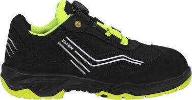 Черевики безпеки ELTEN AMBITION BOA Low ESD S2, чоловічі, шкіра/текстиль, сталевий капок, легкі, спортивні, чорний/жовтий, розмір 44