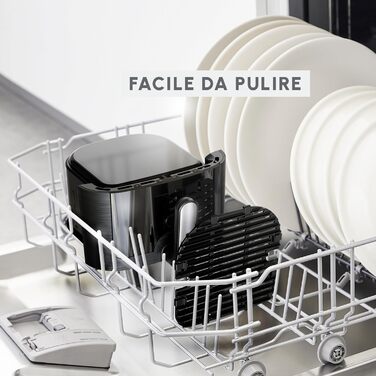 Аерофритюрниця Moulinex Dual Easy Fry 8,3 л, 7 програм, енергозбереження до 70%, подвійна чаша 5,2 л + 3,1 л, цифрове керування, книга рецептів, підходить для миття в посудомийній машині