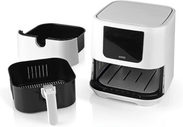 Фритюрниця-конвекційна піч Heißluftfritteuse Midnight Edition 5.5 л, білий колір, 1800 Вт, 7 програм, цифровий дисплей