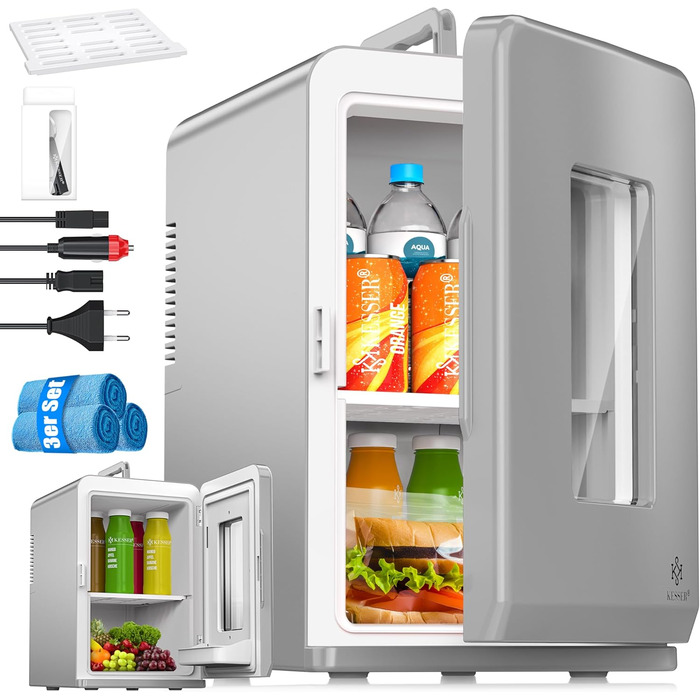 KESSER® Міні холодильник/термобокс 2в1, 15л, AC/DC, для авто, офісу, дому, кемпінгу