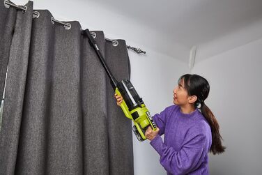 RYOBI 18V акумуляторний пилосос ONE+ Brushless RSV18BL-0 (900 л/хв, 800 мл, без акумулятора та зарядного пристрою), зелений та антрацитовий, 90 AirWatt