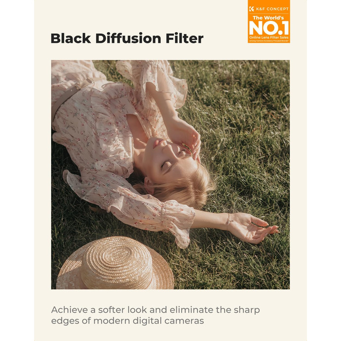 Фільтр K&F Concept Black Mist 1/4 82mm для відео та портретної зйомки (Nano-Xcel)
