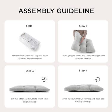 Крісло-лежанка для собак BEDSURE XL - велике, 104x69x8 см, сіре. Лежанка для собак з антиковзним дном, м'яка та зручна.