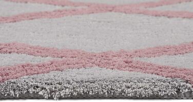 Homie Living Badteppich, Bath Mat, fluffy, soft pile, non-slip and washable, San Bosa (55 x 65 cm, Grey Pink) Grey Pink 55 x 65 cm