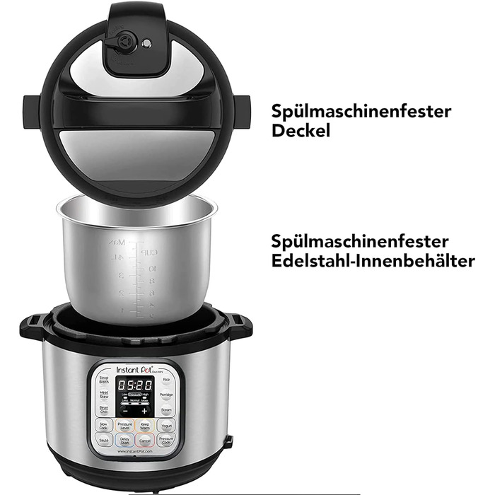 Instant Pot Duo 30 Electric Multi-Cooker 3L - Pressure Cooker, Slow Cooker, Rice Cooker, Sauté Pan, Yogurt Maker, Steamer, and Food Warmer, Stainless Steel, Silver Duo 3 Liter