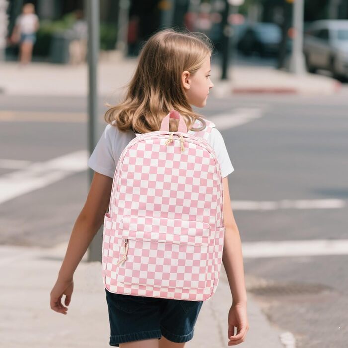 Шкільний рюкзак LEDAOU для хлопчиків та дівчаток-підлітків, білий з ромашками та чорний, рожево-білий, рюкзак для щоденного використання та відпочинку