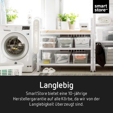SmartStore - 10x Storage Box with Lid Classic 2L (21x17x11cm) | Stackable Box with Lid | Food-Safe Plastic Box | Plastic Box with Lid & Reinforced Corners | 10-Year Warranty (1.5L)