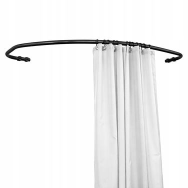 Дуговий шторний карниз Sasko 90-160 x 25 мм, чорний