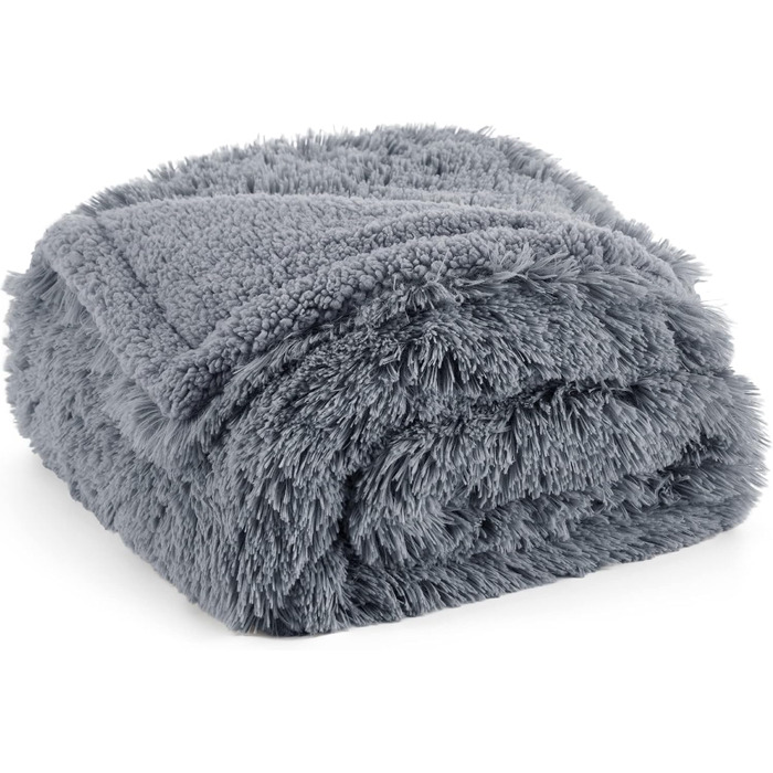 Водонепроникний плед для собак BEDSURE - 100 x 120 см. М'який, плюшевий, миючий, для собак та котів. Плед-підстилка на собаче ліжко. Сірий колір.