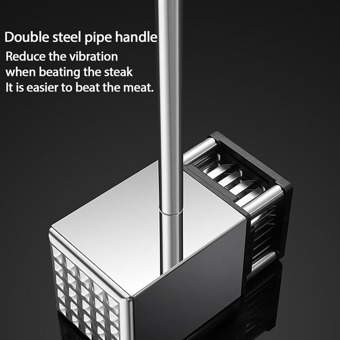М'ясорубка-молоток Fleischklopfer з нержавіючої сталі з антиковзним руків'ям, для стейків, шніцелів, яловичини, свинини, курки