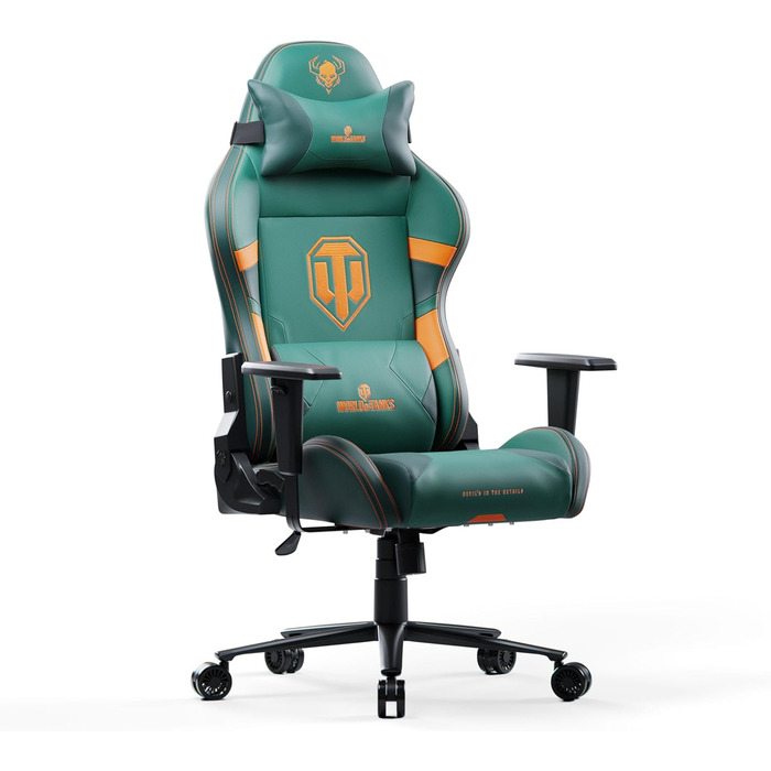Ігрове крісло Diablo X-One 2.0 World of Tanks, ергономічне, регульовані підлокітники, подушки для шиї та попереку, розмір L, офісне крісло