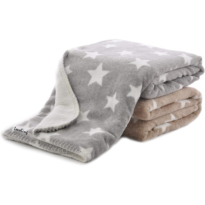 Флатуша плед для собак та котів LeerKing, 100 x 150 см, сірий. Двошаровий, м'який, для дивана, ліжка, авто. Можна прати.