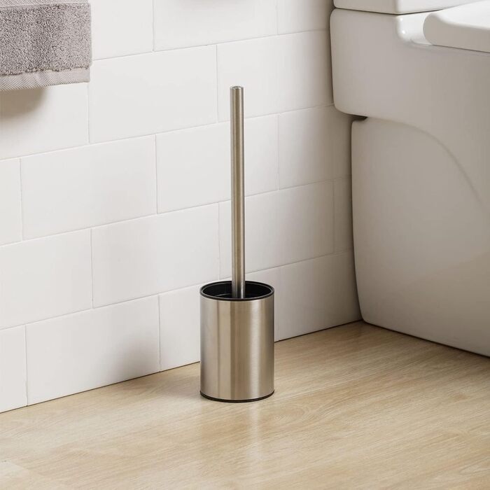 ТАТAY Щітка для унітазу з нержавіючої сталі з тримачем | Сучасний дизайн | Легкість у догляді | 9 x 9 x 37 см | Силіконова щітка