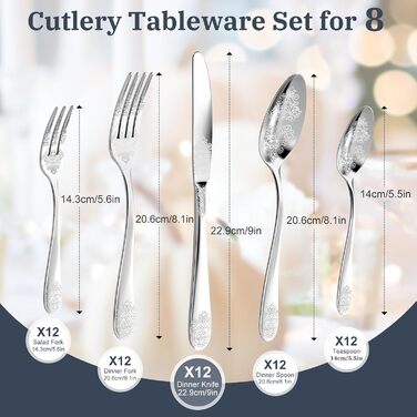 Набір столових приборів DRAGON RIOT на 6 осіб (30 предметів) з нержавіючої сталі, рожеве золото, елегантний набір ножів, виделок та ложок для дому, вечірки, ресторану. 30 предметів (сріблястий колір 60 предметів)