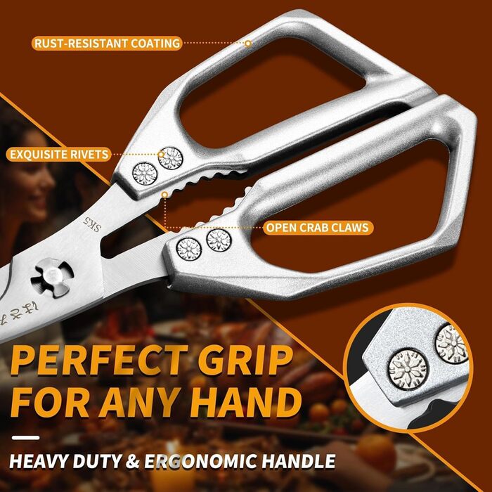 Набір кухонних ножиць DRAGON RIOT: професійний набір з ножицями для морепродуктів та кухні, японська сталь, для морепродуктів, овочів та м'яса