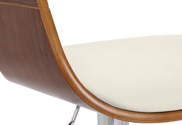 Kingston Adjustable Bar Stool with Faux Leather Seat - Walnut/White Finish