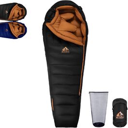 Спальний мішок зимовий, -24°C, чорний. Ultraleichter Mumien-Schlafsack для дорослих та підлітків, кемпінг, походи, трекінг