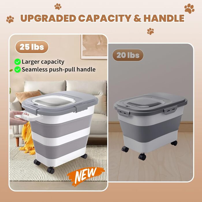 Герметичний контейнер для корму для собак, складаний, набір для корму для котів 