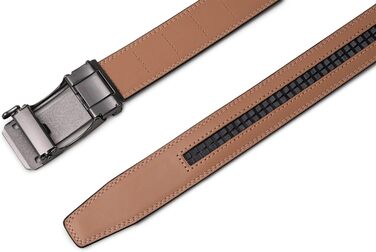 Чоловічий шкіряний ремінь на пряжці, 35 мм, 125 см (для обхвату талії 92-107 см) - чорний