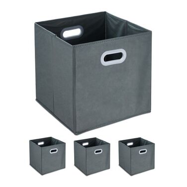 Set of 4 Grey Storage Boxes