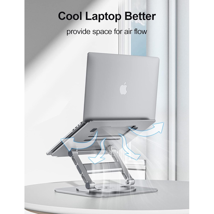 MCHOSE Adjustable Laptop Stand - Ergonomic Aluminum Laptop Riser for Desk - 360° Rotation - Compatible with MacBook Air & 10-17' Laptops