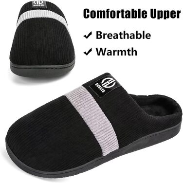 Тапочки зимові плюшеві для дому, чорні, розмір 36-51 (EU 44/45)