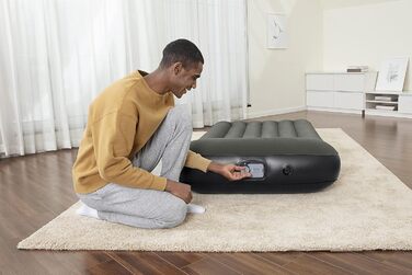 Надувний матрац Bestway TriTech XL з вбудованим насосом, сірий 191x97x30 см (1067929)