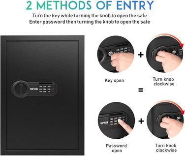 Електронний сейф RPNB Luxus Tresor з кодовим замком, 51 л – для дому, офісу, готелю, зберігання грошей та коштовностей