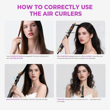 Airstyler 5 в 1: Фен-щітка, локони, випрямлення. Набір для волосся, чорний/золотий