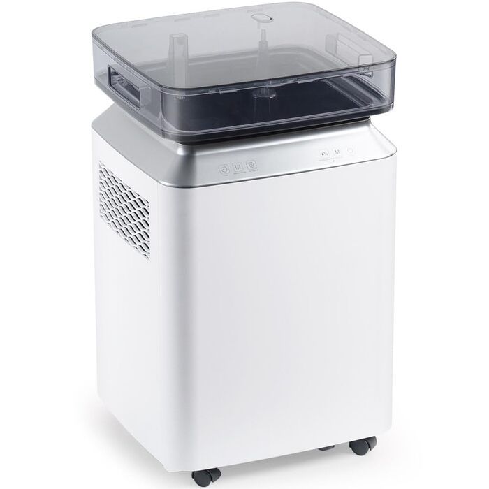 Електричний осушувач повітря 70л/день з авто-режимом та шлангом для підвалу, ванної кімнати, спальні до 150㎡. Осушувач з цифровим дисплеєм, захистом від плісняви, 360° колесами, тихий 40dB, білий (бежевий)