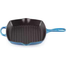 Чавунна гриль-сковорода Le Creuset Signature 26 см квадратна, для всіх типів плит, індукція, 2,86 кг, колір Azure