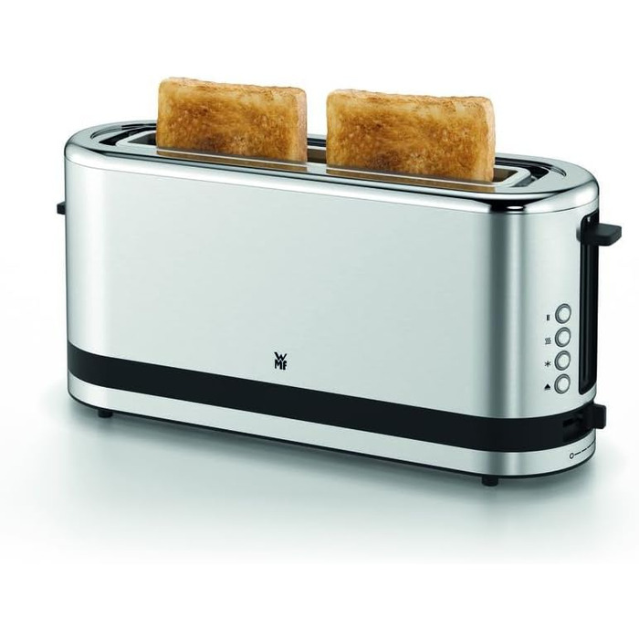 WMF Kitchenminis Long Slot Toaster with Roll Attachment, 2 Slices, XXL, Bagel Function, 7 Browning Levels, 900W, Toaster Stainless Steel Matte