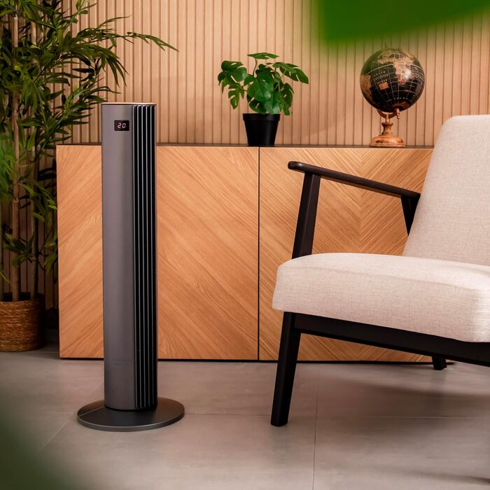 Турбовентилятор Cecotec EnergySilence 9090 Skyline, 76 см, білий, з пультом керування та дисплеєм