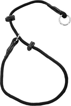 Нашийник для собак Dingo Gear, ручної роботи, міцний шнур, 2 обмежувачі, водонепроникний, для K9-тренувань, IGP, агітація, перехоплення, слухняність, чорний, L (S04049)