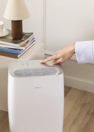 Осушувач повітря CREATE Luftentfeuchter XL SPIRAL для приміщень до 90 м², 10 л, 380 Вт, з LED-дисплеєм та системою безпеки, білий