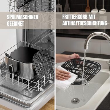 Фритюрниця повітряна HEINRICHS 9 літрів XXL, 10-в-1, LED-дисплей, 1800W, для здорового харчування