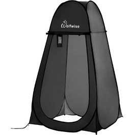 Portable Pop-Up Shower Toilet Privacy Tent - Outdoor Camping Toilet Shelter with Privacy Screen (Black, XL)