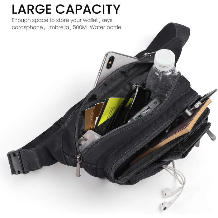 Чоловіча та жіноча бананка/поясна сумка CXWMZY, камуфляж/чорний, універсальний розмір