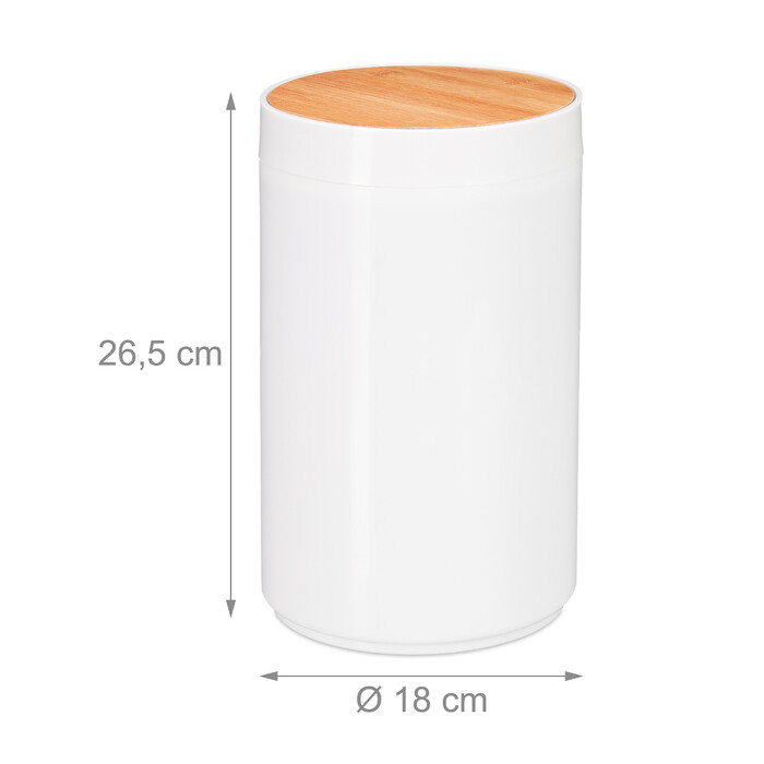 Relaxdays Cosmetic Containers with Bamboo Flip-Top Lids