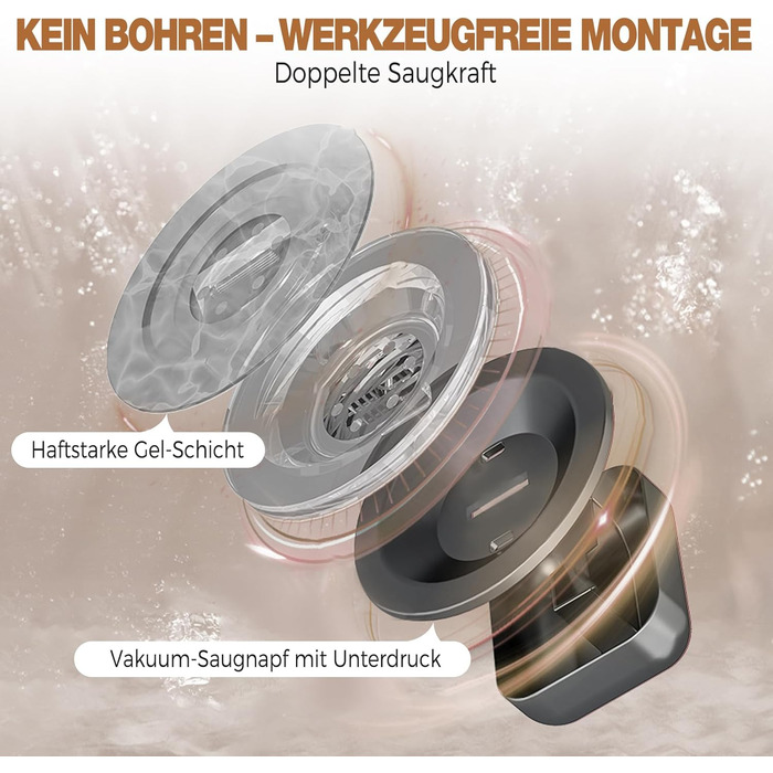 Поличка для душу Lekesky без свердління, кутова, з міцними присосками, алюміній, нержавіюча сталь, знімна, для ванної кімнати, кухні, орендованого житла (набір 2 шт.), колір: Gunmetal Grey, прямокутна