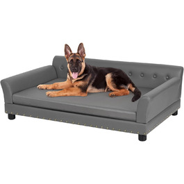 Софа для собак BingoPaw Luxus: велика ортопедична софа для собак XL, сіра, 120x74x40 см