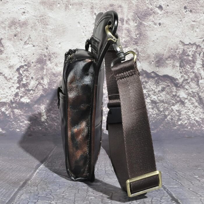 Чоловіча сумка з натуральної шкіри на ногу Le'aokuu - поясна/стегнова/туристична/похідна, для подорожей та активного відпочинку