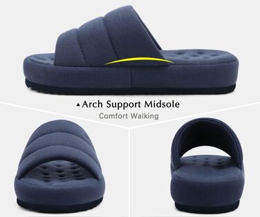 Чоловічі домашні тапочки KuaiLu, стильні, з плетінням, з м'якою устілкою з піною Memory Foam, для дому та вулиці, темно-синій, 44 EU