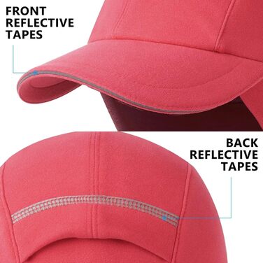 Жіноча зимова шапка GADIEMKENSD з відбиваючими елементами та кишенькою для хвоста, навушник-гетр, для активного відпочинку (червона)