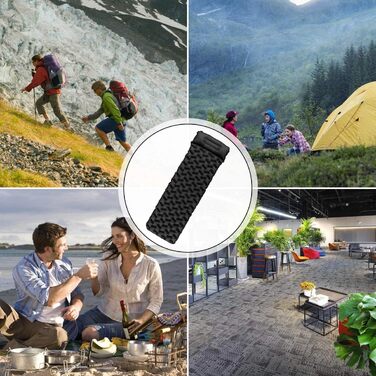 Ultralight Inflatable Camping Mat with Pillow - Waterproof Folding Air Mattress for Camping, Hiking, Travel & Backpacking - Black