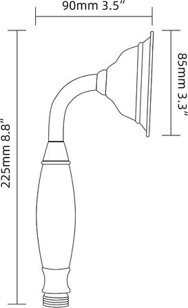 Душова лійка CIENCIA з латуні, ручна, високий тиск, 1/2 дюйма, золота, зі шлангом і тримачем