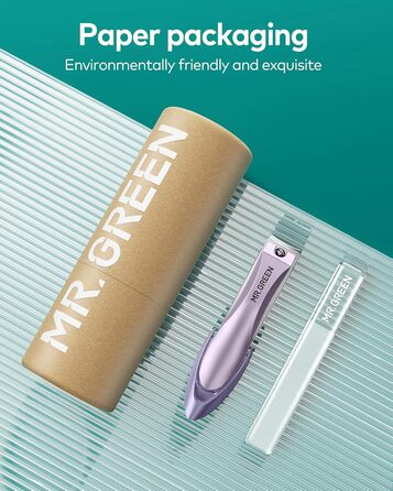 Професійний набір для манікюру MR.GREEN: кусачки для нігтів з пилкою, для жінок, чоловіків, дітей та літніх людей, фіолетовий колір, подарункова упаковка