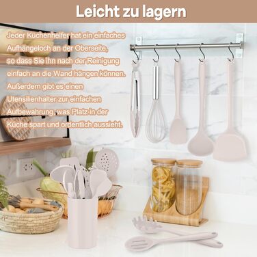 Набір кухонних аксесуарів Homikit, 16 предметів, хакі. Кухонні інструменти з підставкою, стійкі до високих температур, комплект кухонного посуду, придатні для миття в посудомийній машині